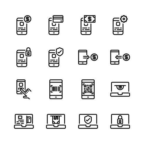 Online payment icon set.Vector illustration vector