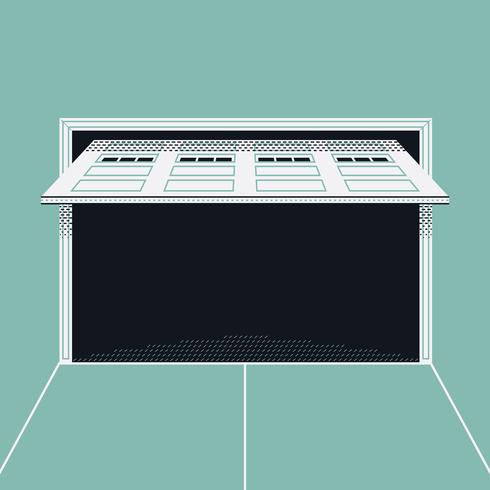 Open garage door vector