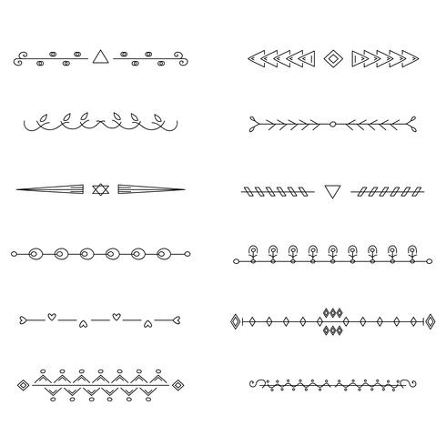 Set de divisores dibujados a mano. vector