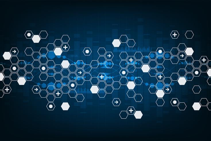 Antecedentes en el concepto de tecnología y ciencia. vector