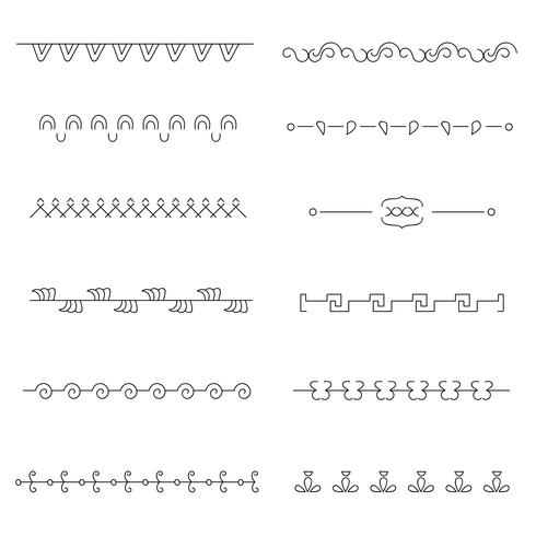 Set de divisores dibujados a mano. vector