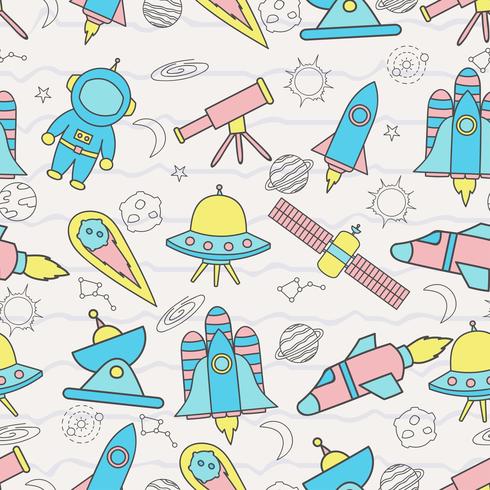 Cute seamless pattern with space
 vector