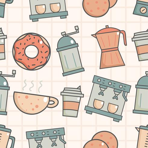 Cute seamless pattern with coffee shop
 vector