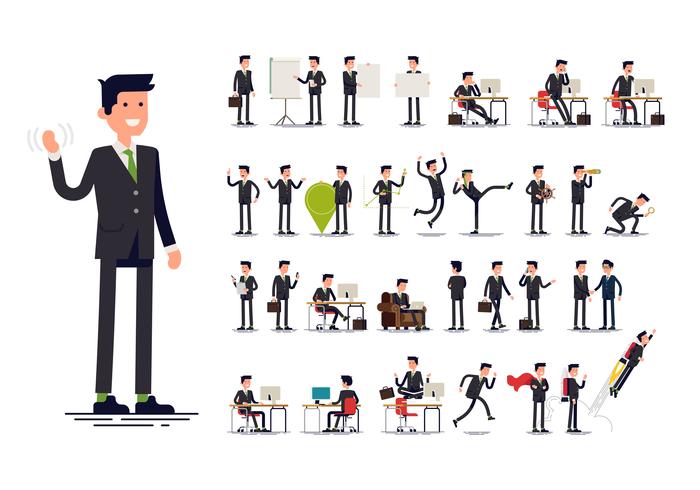  Office worker gestures, actions and poses vector