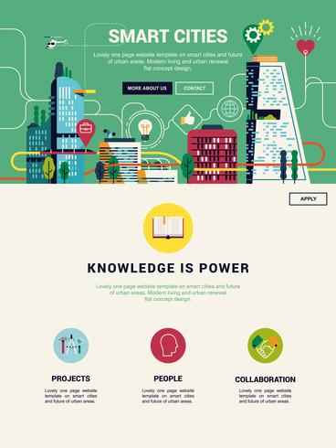 Smart Cities website landing template vector