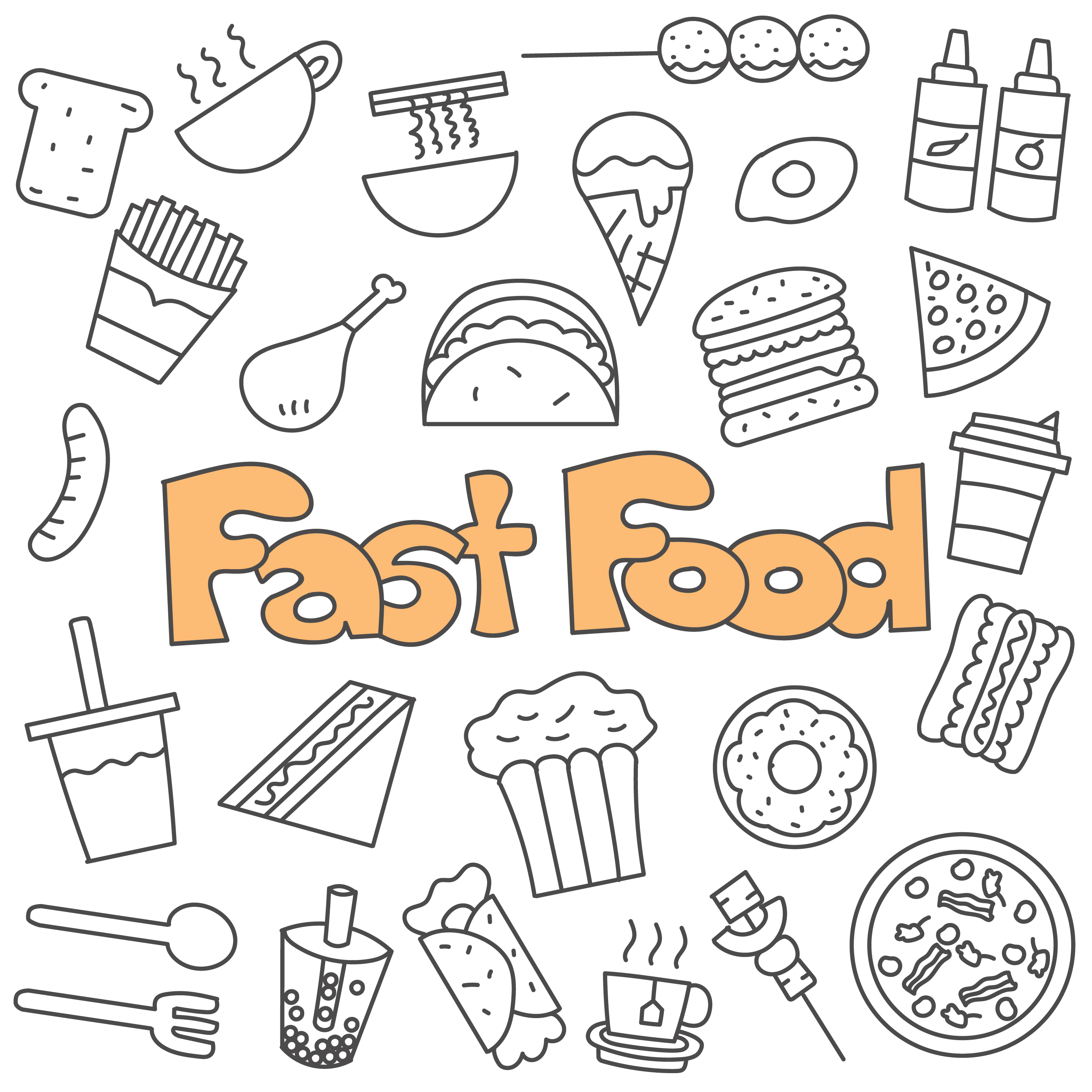 hand-drawn-doodle-of-fast-food-set-628248-vector-art-at-vecteezy
