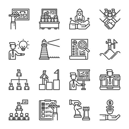 Business management icon set.Vector illustration vector