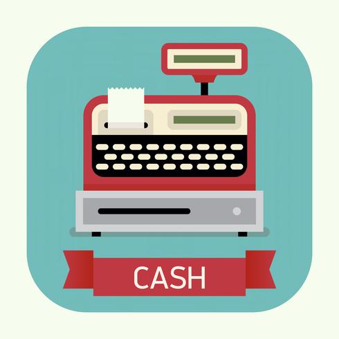 Cashier machine round corners icon vector