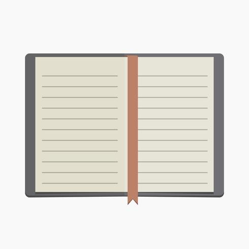vector blank lined notebook