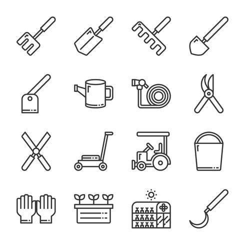 Gardening icon set.Vector illustration vector