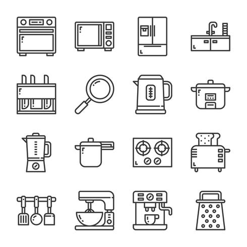 Kitchenware icon set.Vector illustration vector