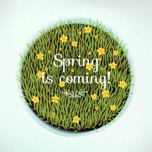 Spring is Coming round design element vector