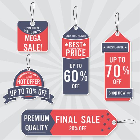 Set of sale labels and banner. Retro design. vector