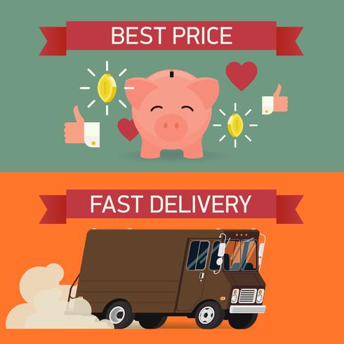 Best price and fast delivery banner templates vector