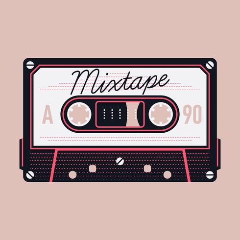 Mixtape compact audio cassette vector