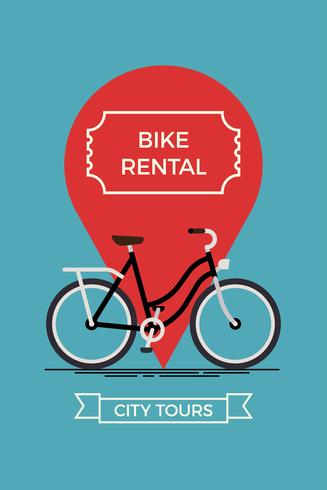 City bike rental banner template vector