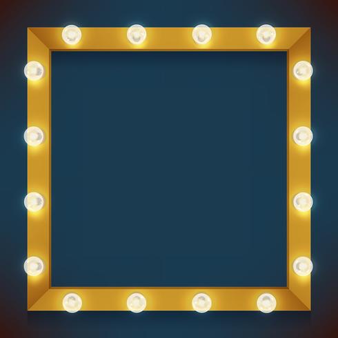 Square frame with bulbls vector