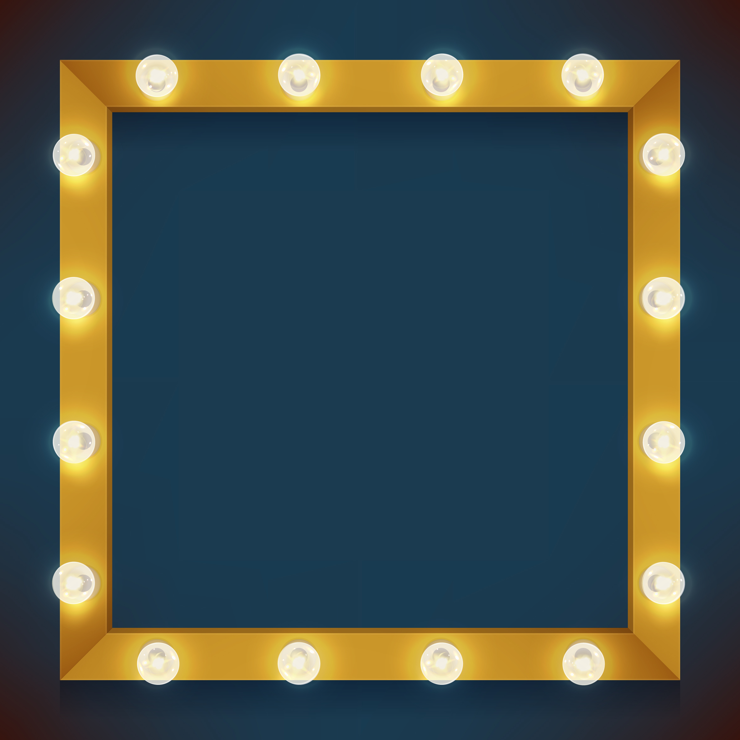Download Square frame with bulbls - Download Free Vectors, Clipart ...