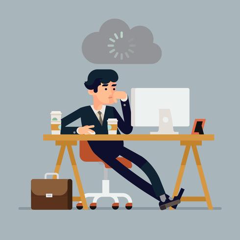Office worker waiting to get motivated vector