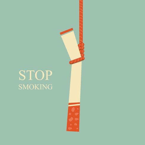 hanged cigarette. Stop smoking vector