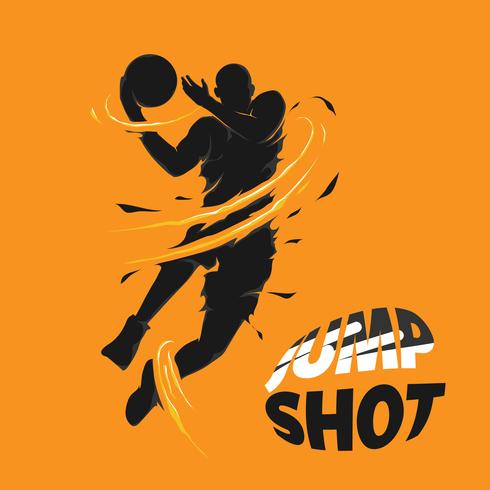 jump shot basketball claw vector