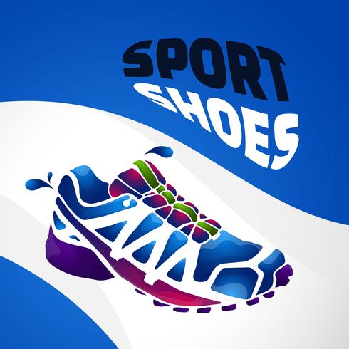 sport shoes splash fresh vector