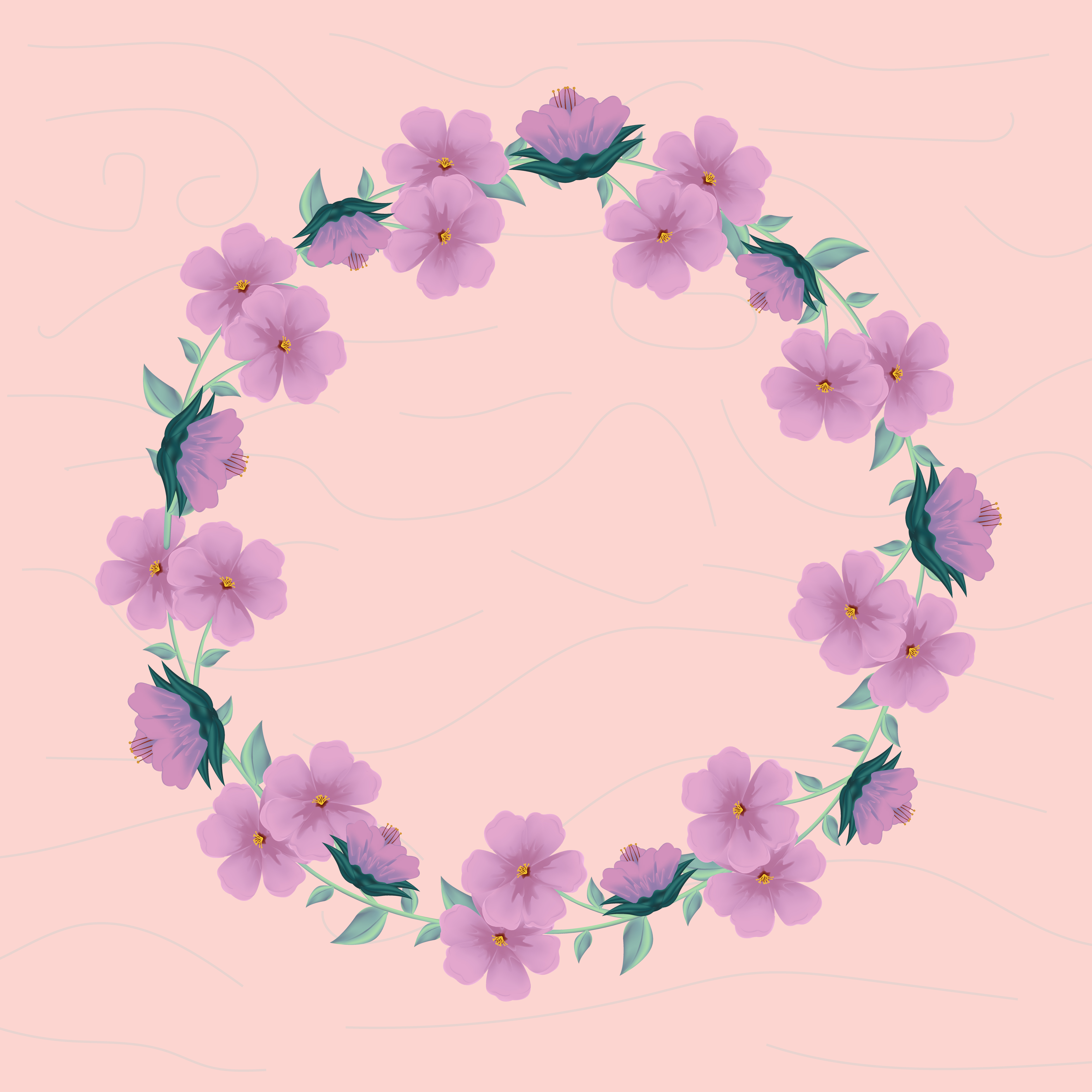 Download cute floral wreath with texture background 628476 Vector Art at Vecteezy