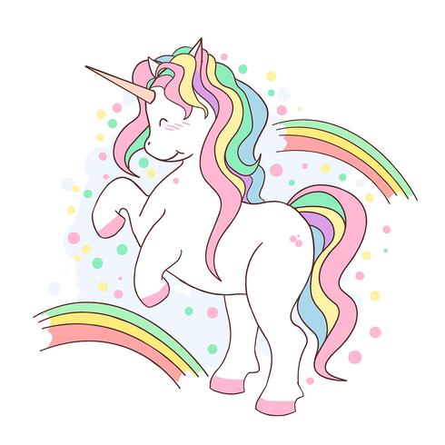 UNICORN CUTE LOVE VALENTINE RAINBOW VECTOR