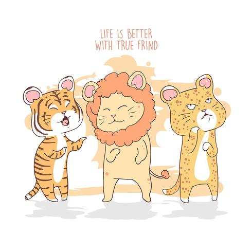 CAT WITH COSTUME TIGER, LION AND LEOPARD vector