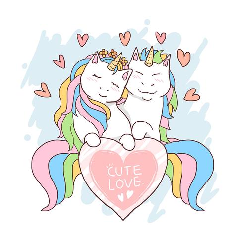 UNICORN CUTE LOVE VALENTINE VECTOR