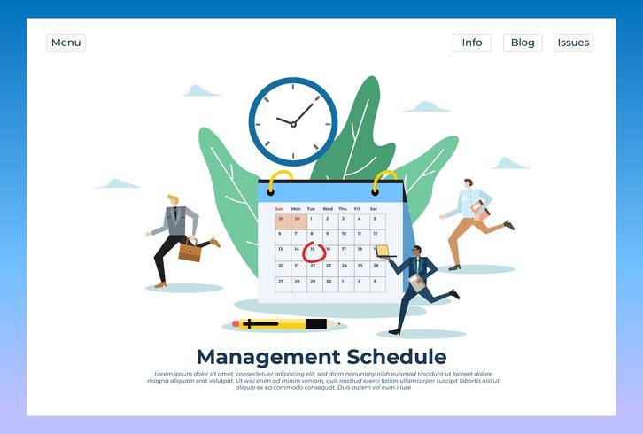 Management Schedule Web Landing vector
