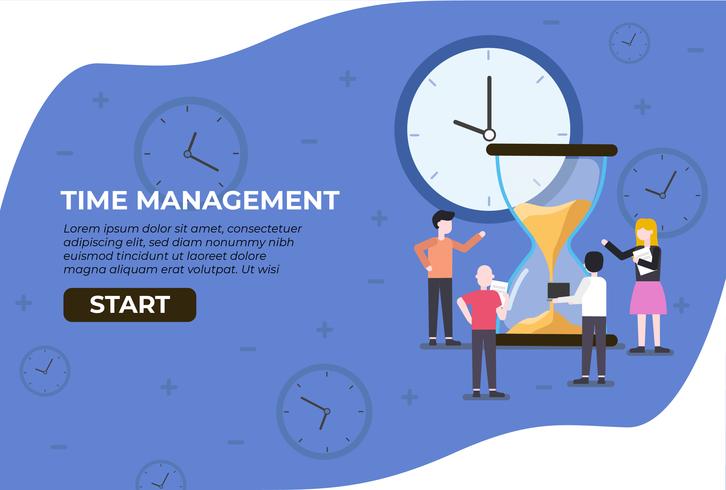 Web Landing Management Time vector
