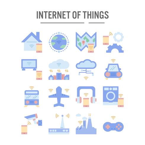 Internet of things icon in flat design vector