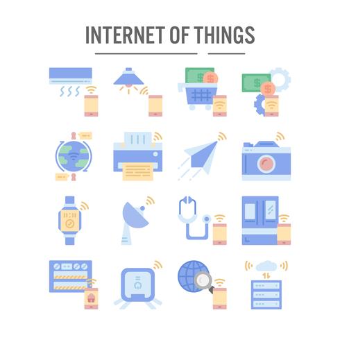 Internet of things icon in flat design vector