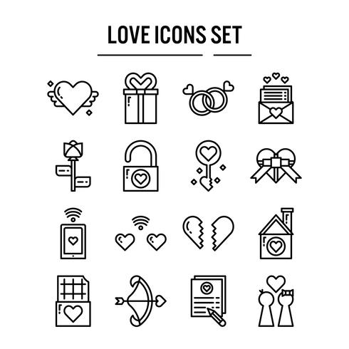 Icono de amor en el diseño de contorno vector