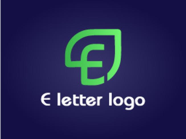E letter eco logo design vector