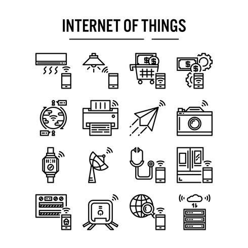 Internet of things icon in outline design vector