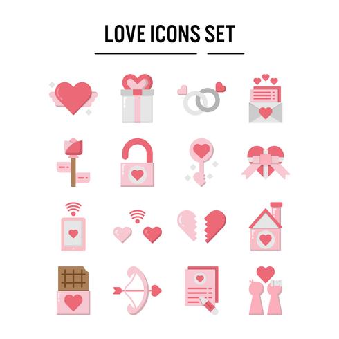 Icono de amor en diseño plano. vector