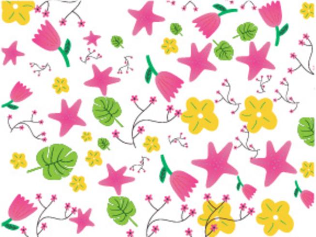 Flower pattern fabric design vector