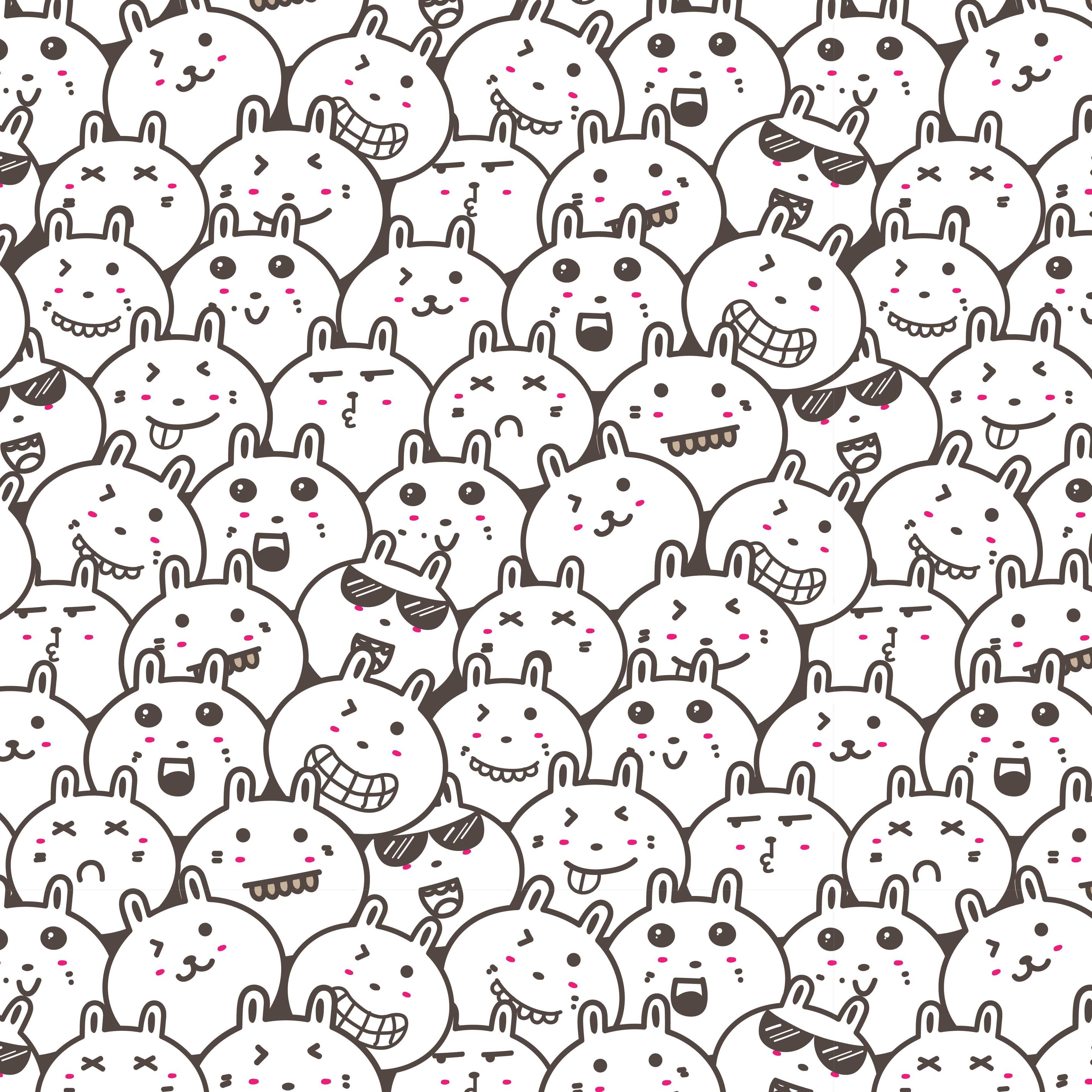 Download Bunny Doodle Art Pattern Background. Vector Illustration. 628656 Vector Art at Vecteezy