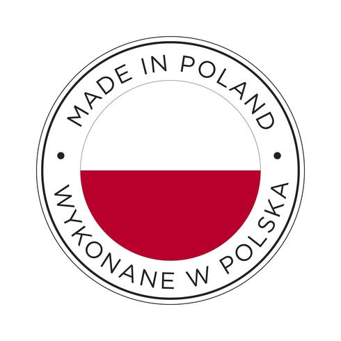 Hecho en el icono de la bandera de Polonia. vector