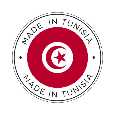 Hecho en el icono de la bandera de Túnez. vector