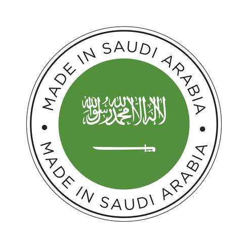 Hecho en icono de la bandera de Arabia Saudita. vector