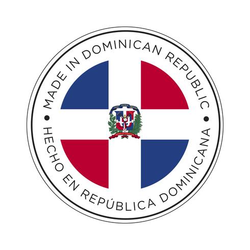 Hecho en el icono de la bandera de República Dominicana. vector