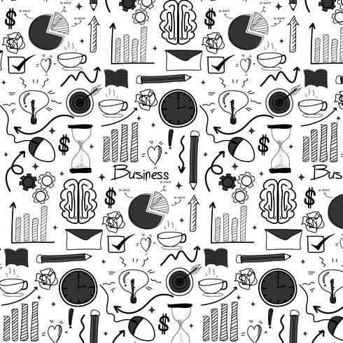 Pattern With Line Hand Drawn Doodle Business Background. Handmade Vector Illustration.