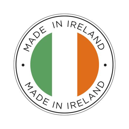 Hecho en el icono de la bandera de Irlanda. vector