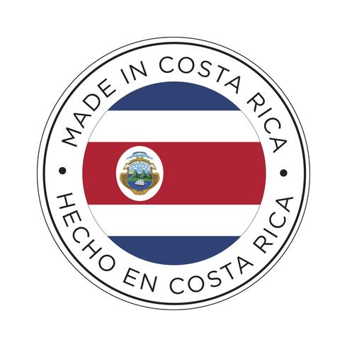 Hecho en el icono de la bandera de costa rica. vector