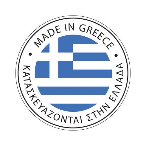 Hecho en el icono de la bandera de Grecia. vector