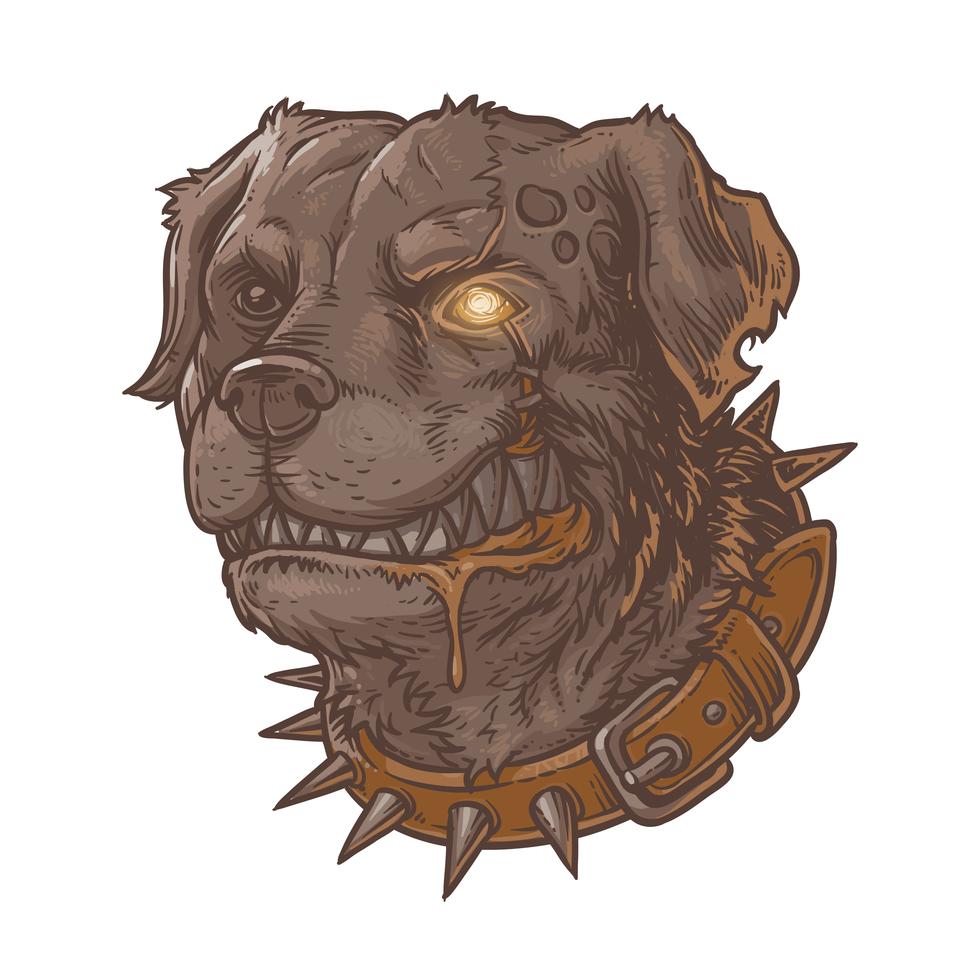 Be Careful With The Evil Dog Inside Vector illustration of evil mad dog - Download Free Vectors, Clipart