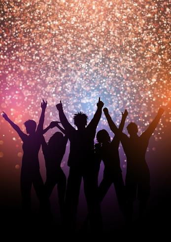 Party crowd background with glittery lights vector